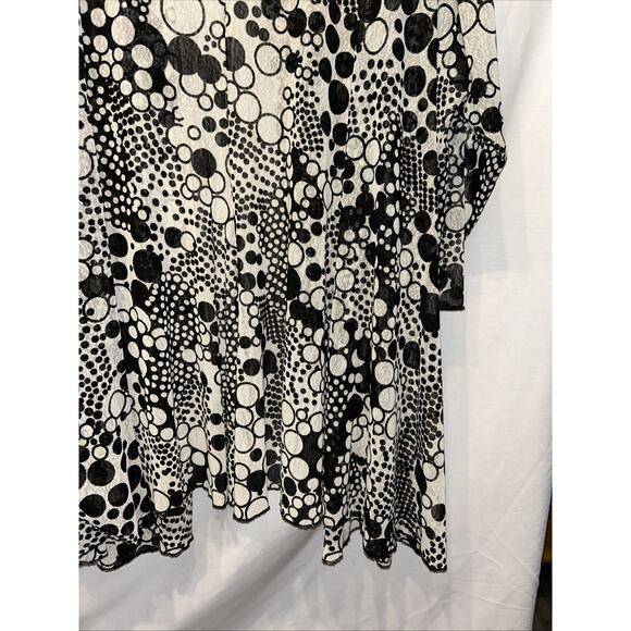 Ali Miles Cardigan Womens Plus 3X Black White Sheer Mesh Sweater Lightweight - Picture 12 of 13